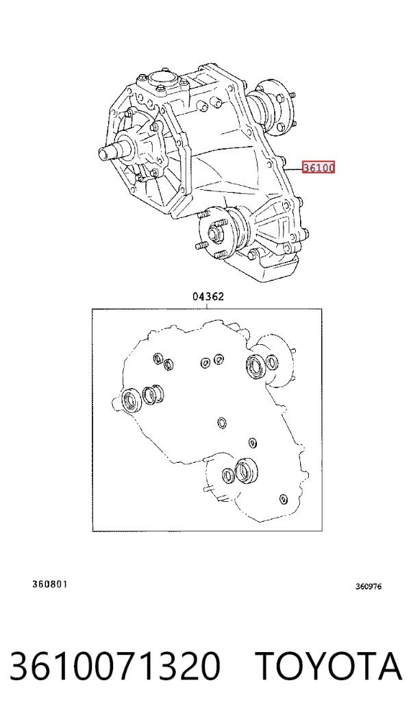 Caja de transferencia 3610071320 Toyota