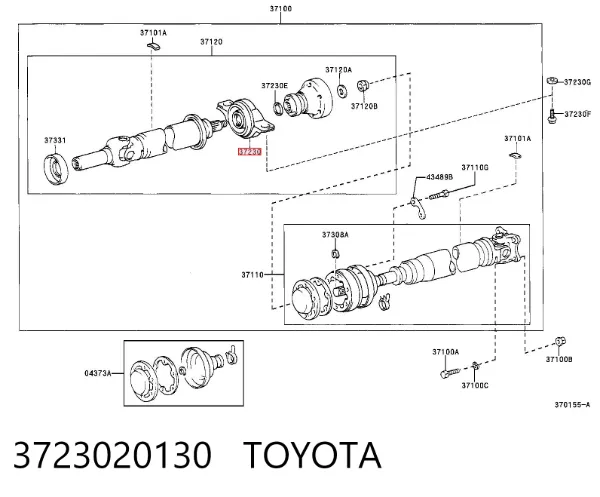 Rodamiento central del eje de transmisión 3723020130 Toyota
