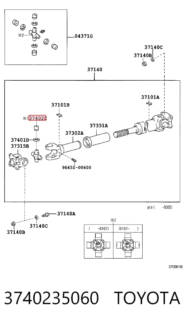 Cruceta 3740235060 Toyota