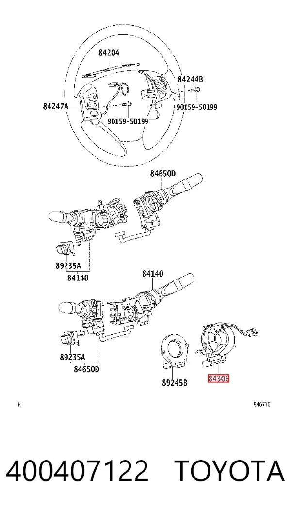 Anillo AIRBAG 400407122 Toyota