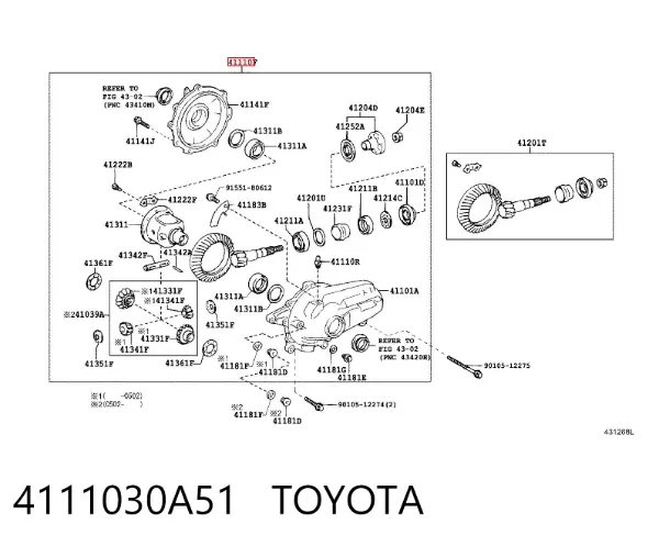 Diferencial delantero 4111030A51 Toyota