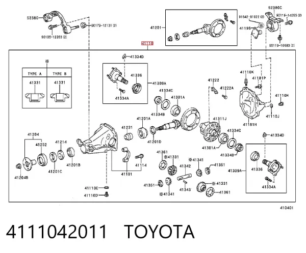 Grupo trasero 4111042011 Toyota