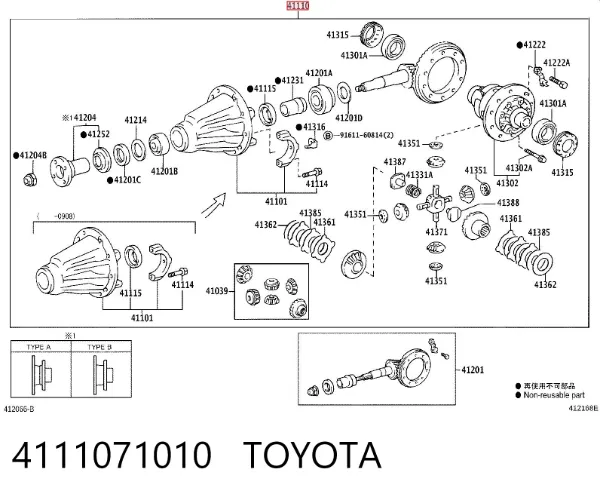 Grupo trasero 4111071010 Toyota