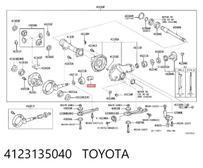 Casquillo separador del piñón trasero del eje trasero TOYOTA 4123135040