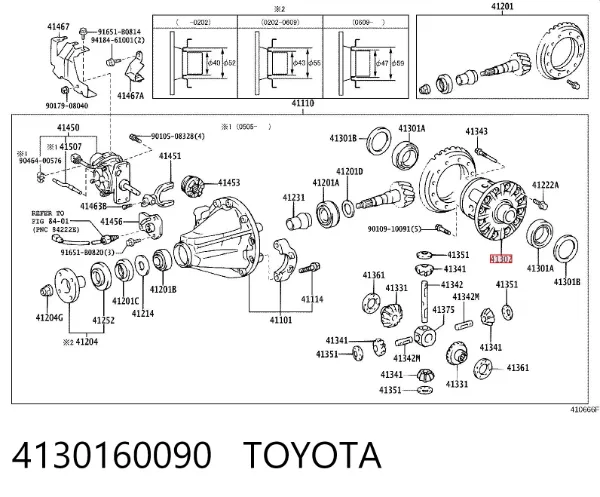 Diferencial trasero 4130160090 Toyota