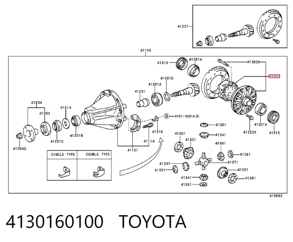 Diferencial trasero 4130160100 Toyota
