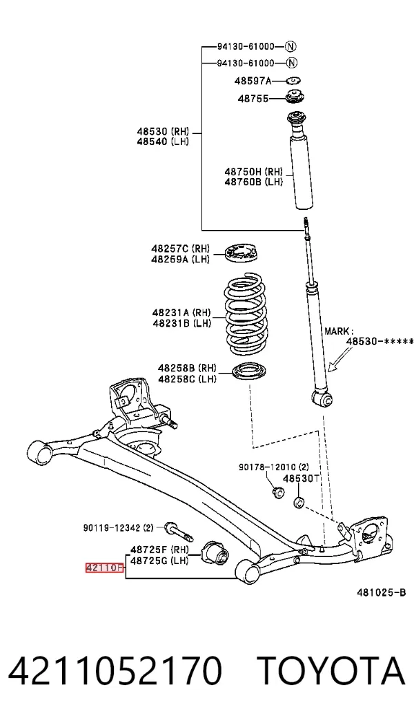 Puente trasero 4211052170 Toyota