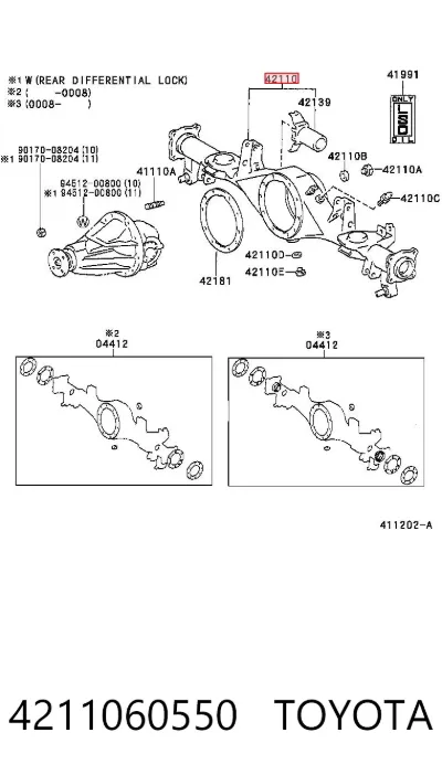 Cárter del eje trasero TOYOTA 4211060550