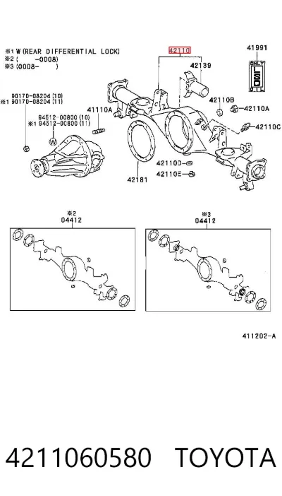 Cárter del eje trasero TOYOTA 4211060580