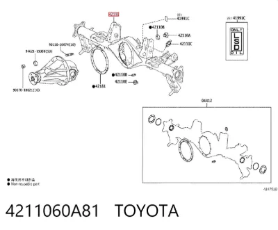 Cárter del eje trasero TOYOTA 4211060A81