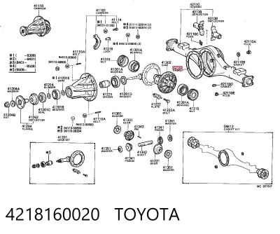 Junta del diferencial trasero TOYOTA 4218160020