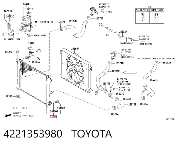 Radiador 4221353980 Toyota