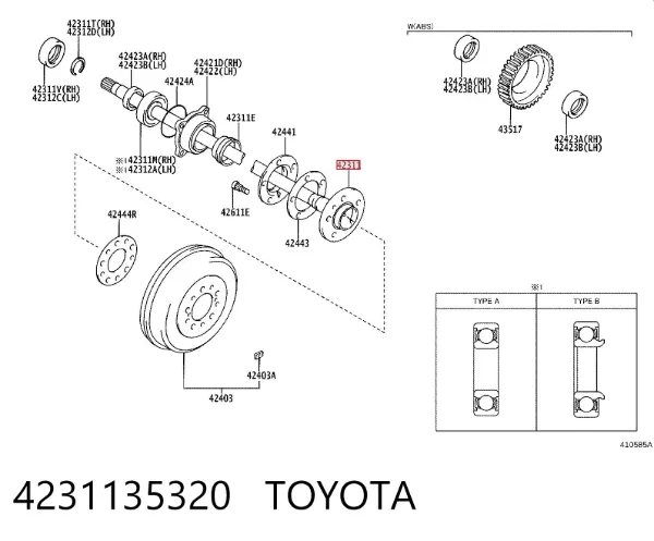 Semieje 4231135320 Toyota