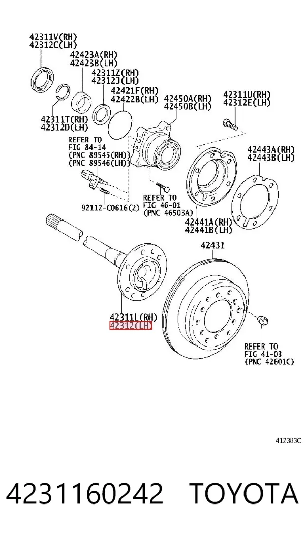 Semieje 4231160242 Toyota