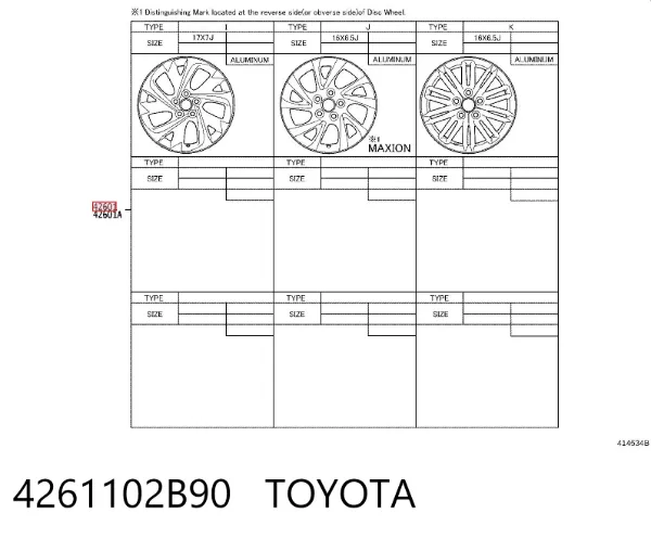 Llantas de acero (Estampado) 4261102B90 Toyota