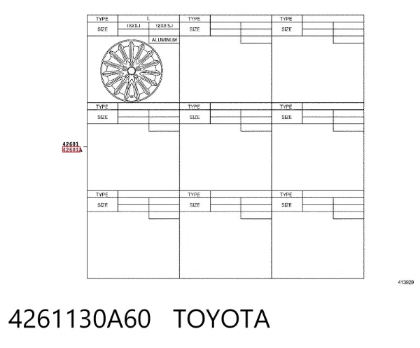 Llantas de acero (Estampado) 4261130A60 Toyota
