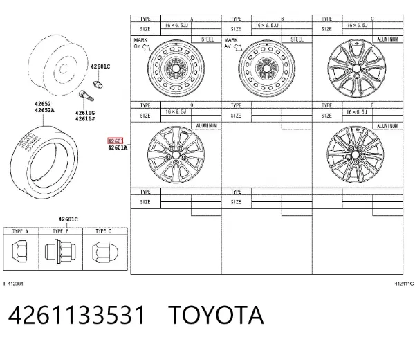 Llantas 4261133531 Toyota