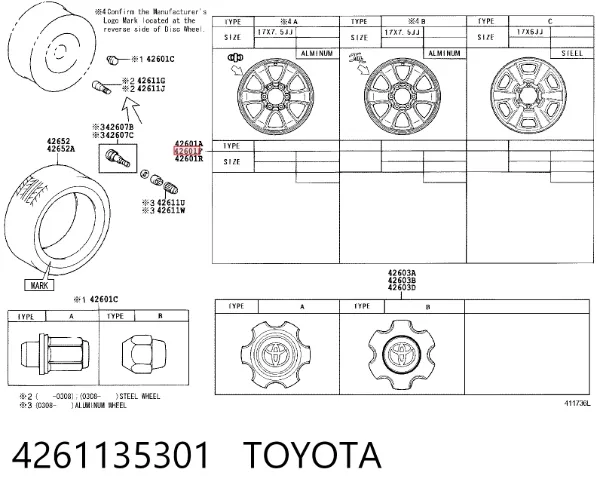 Llantas 4261135301 Toyota