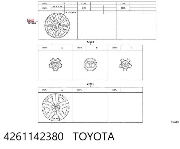 Llantas 4261142380 Toyota
