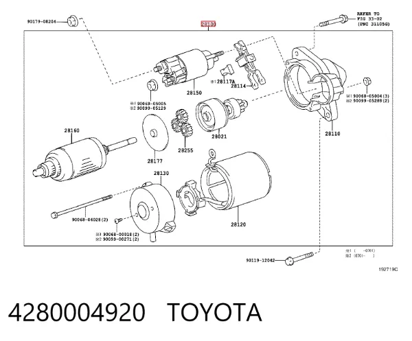 Motor de arranque 4280004920 Toyota