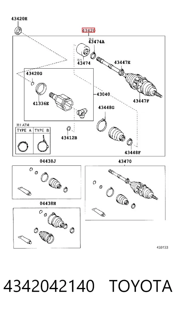 Semieje delantero izquierdo 4342042140 Toyota