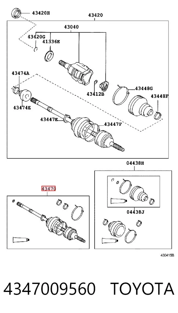 Junta homocinetica 4347009560 Toyota