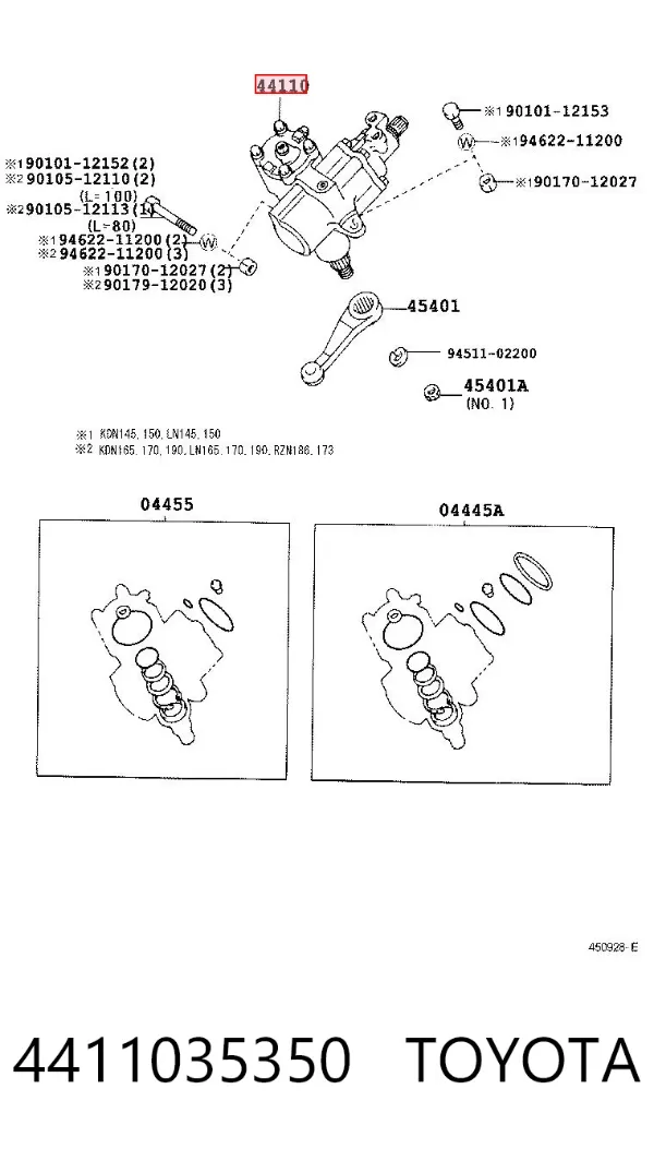 Cremallera de dirección 4411035350 Toyota