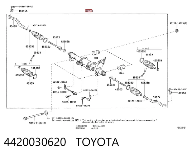 Cremallera de dirección 4420030620 Toyota