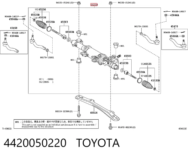 Cremallera de dirección 4420050220 Toyota
