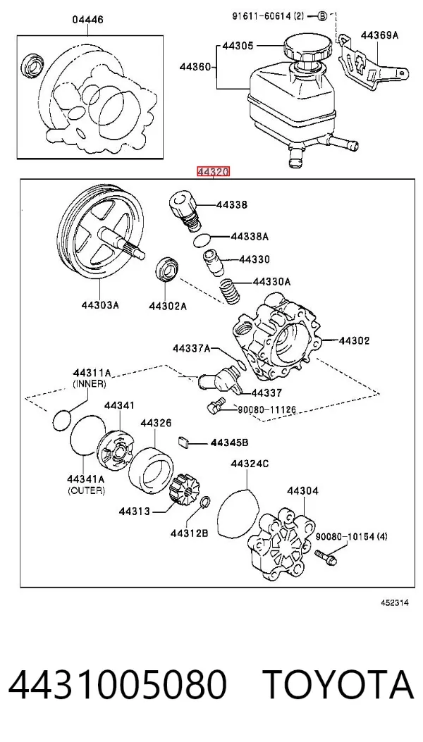 Bomba de dirección 4431005080 Toyota