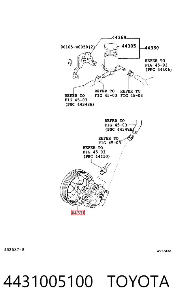 Bomba de dirección 4431005100 Toyota