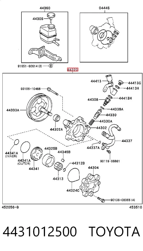 Bomba de dirección 4431012500 Toyota