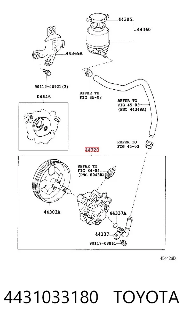 Bomba de dirección 4431033180 Toyota
