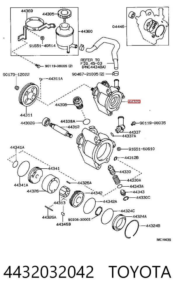 Bomba de dirección 4432032042 Toyota