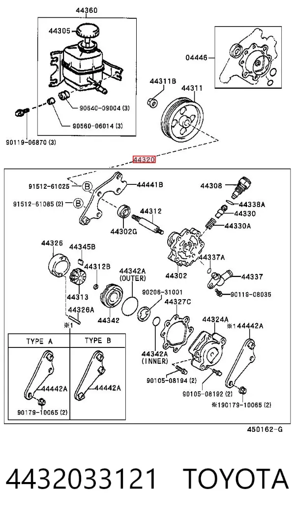 Bomba de dirección 4432033121 Toyota