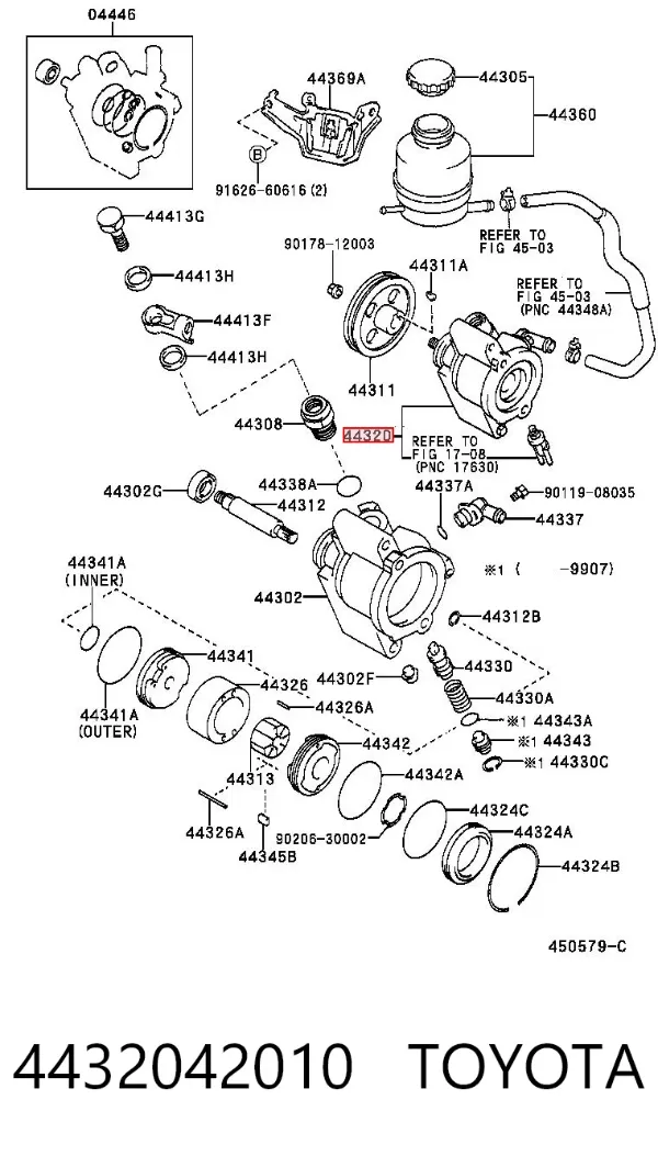 Bomba de dirección 4432042010 Toyota