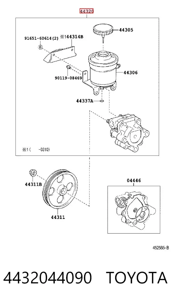 Bomba de dirección 4432044090 Toyota