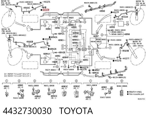 Arandela superior del inyector 4432730030 Toyota