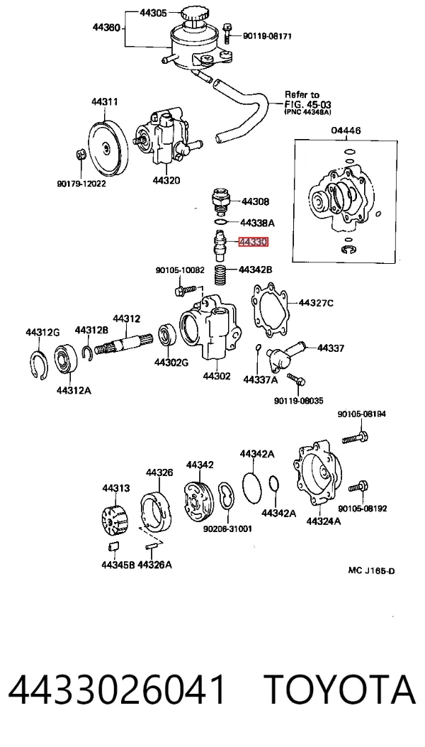 Bomba de dirección 4433026041 Toyota
