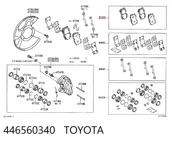 Pastillas de freno 446560340 Toyota