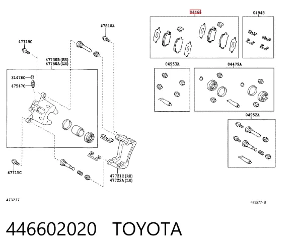 Pastillas de freno traseras 446602020 Toyota