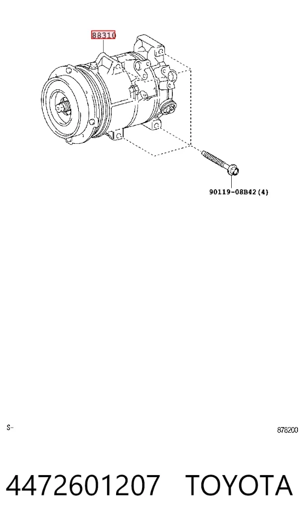 Compresor de aire acondicionado 4472601207 Toyota