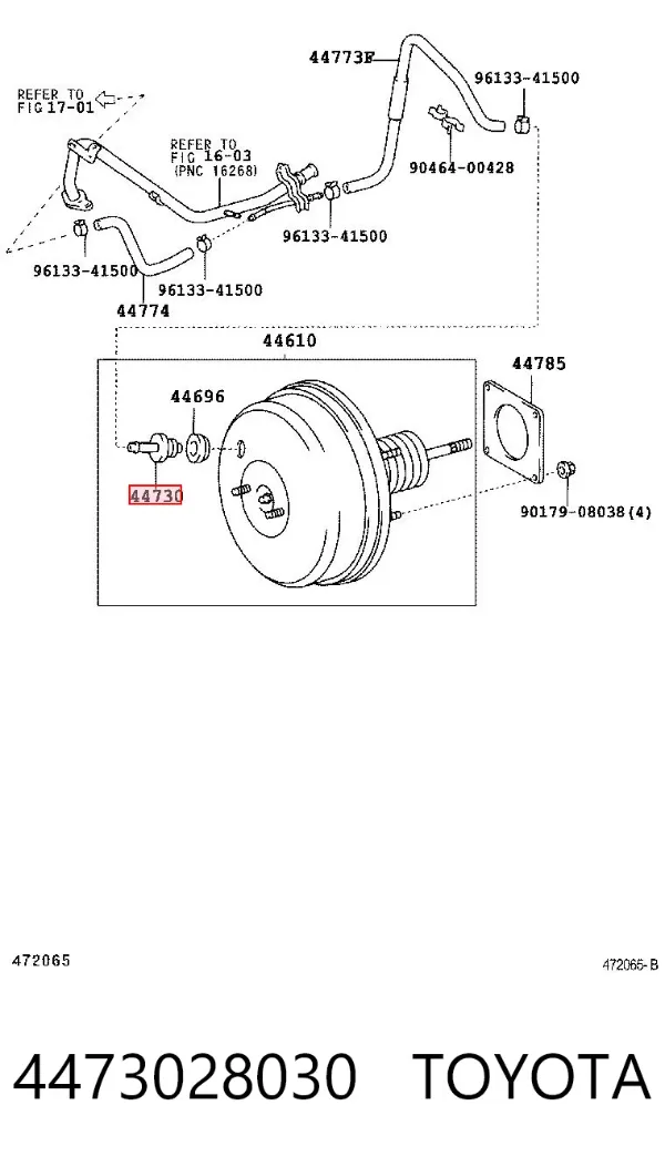 Kit de reparación cilindro de freno principal 4473028030 Toyota