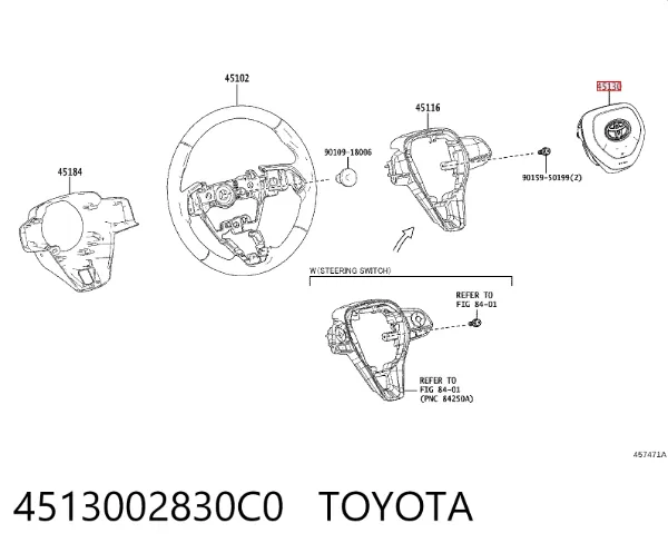 Airbag de volante 4513002830C0 Toyota