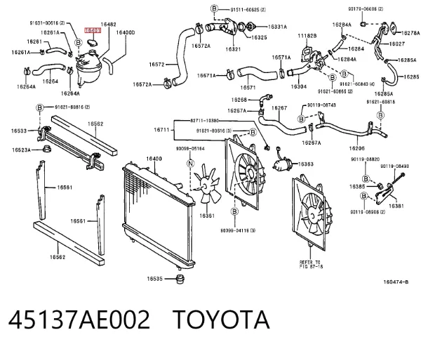 Tapa radiador 45137AE002 Toyota
