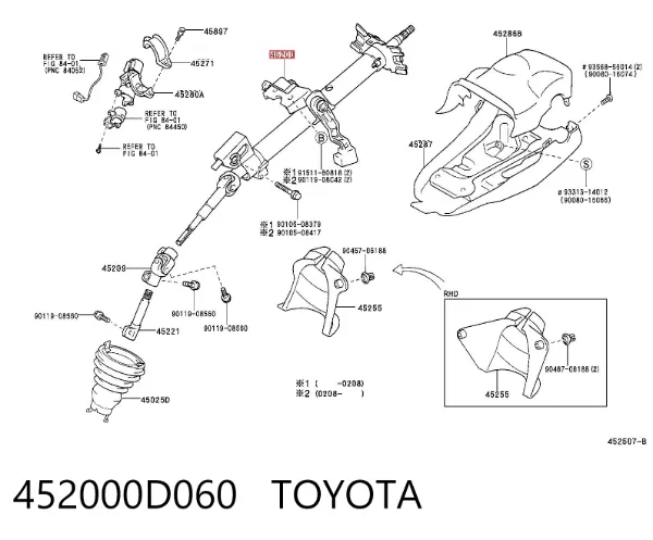 Columna dirección 452000D060 Toyota