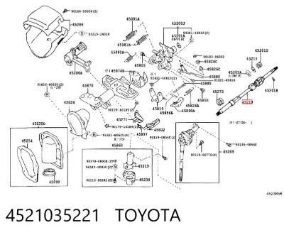 Eje superior de la columna de dirección TOYOTA 4521035221