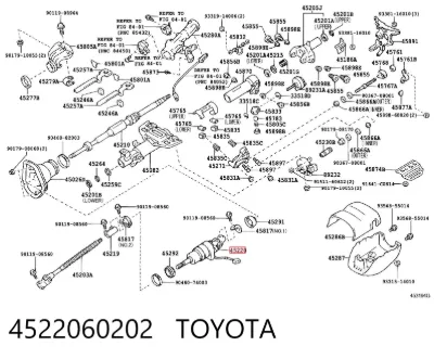 Eje superior de la columna de dirección TOYOTA 4522060202