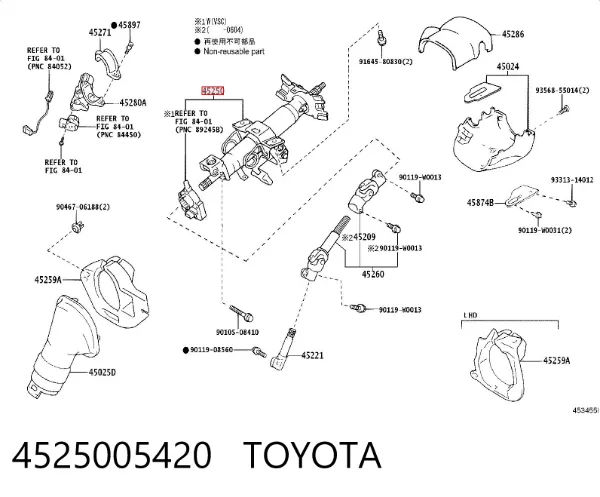 Columna dirección Toyota Avensis II