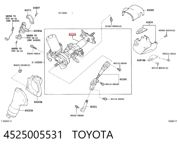 Columna dirección 4525005531 Toyota